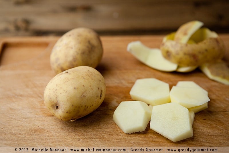 Peeled and Chopped Potatoes for Leek & Potato Soup