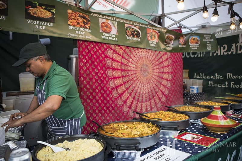 A food vendor in York serving food 