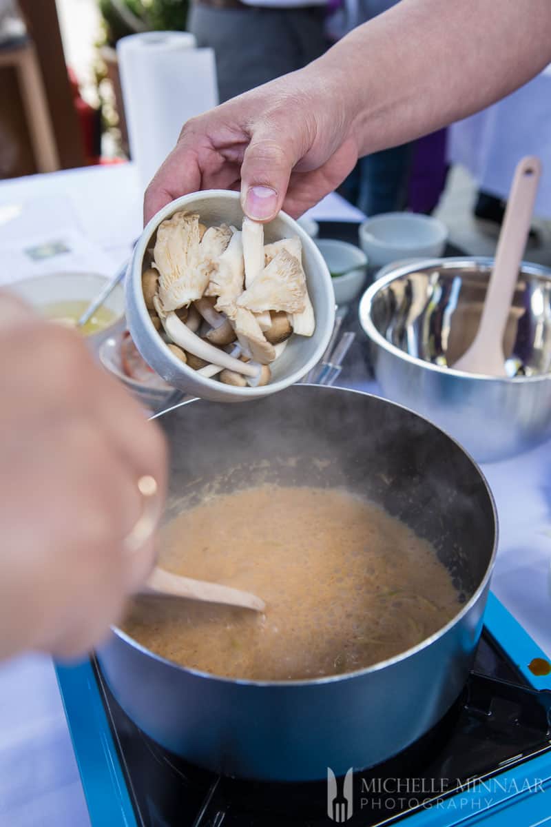 Soup Adding Mushroom