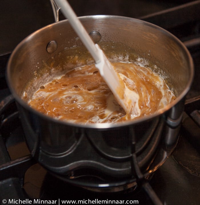 Add more cream to caramel sauce