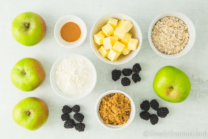 ingredients for crumble.