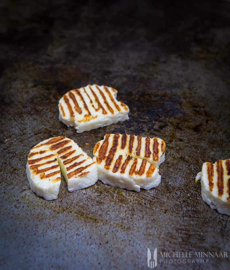 Halloumi Browned with grill marks