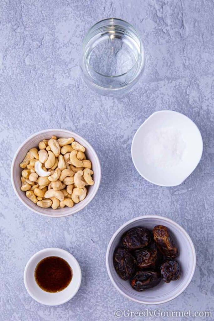 Cashews, dates, vanilla & salt