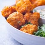 Bowl of cauliflower buffalo wings