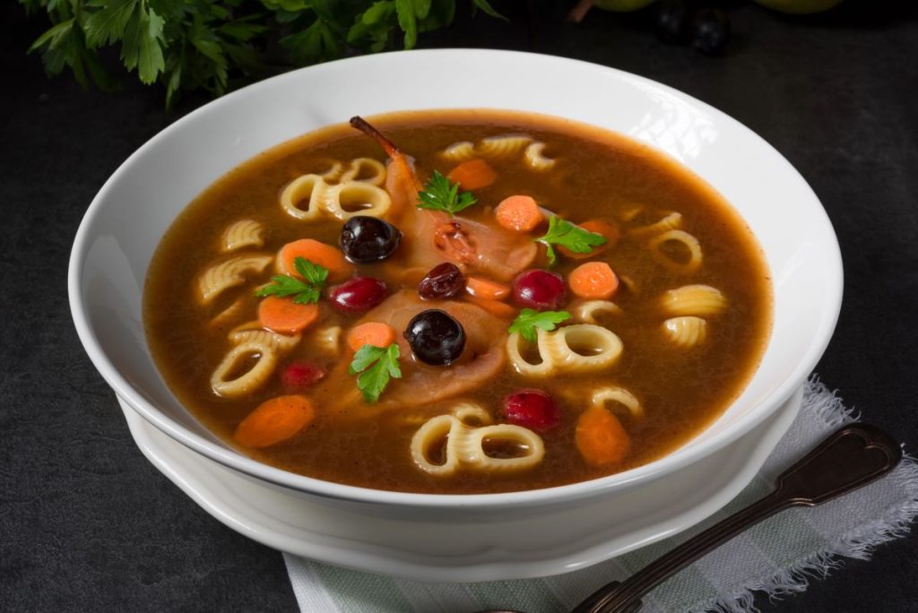 Duck Blood Soup with Noodles.