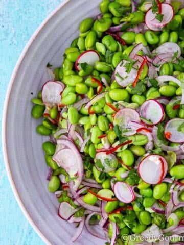 Cloe up of a keto edamame recipe