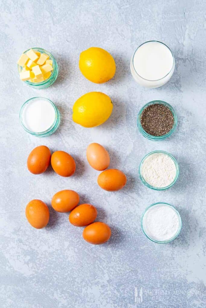 Ingredients to make chia seed cake