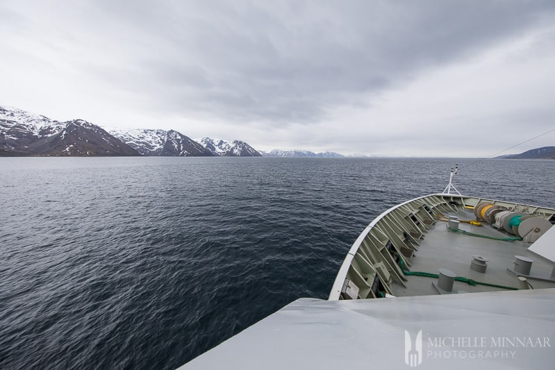 The front of the hurtigruten ship 