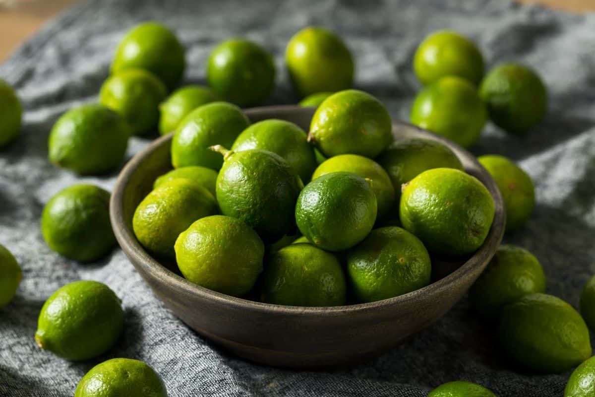 Key limes in a bowl.