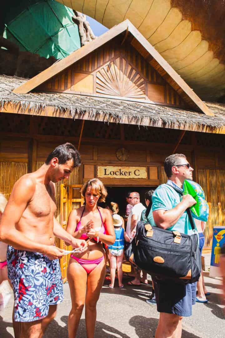 Locker rooms at Siam Park.