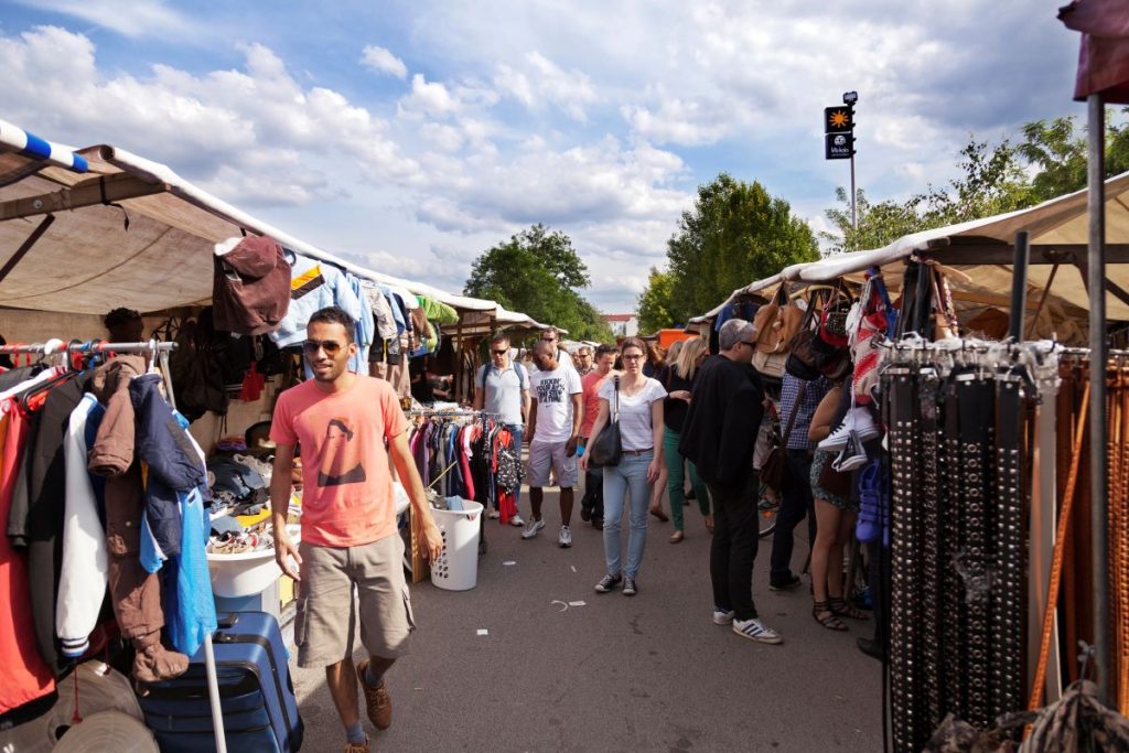 Inside Mauerpark Flea Market.