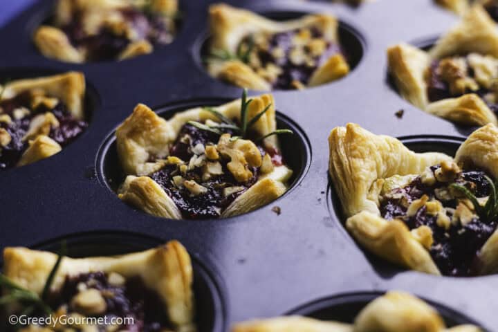 pastry cups nestled in muffin tin