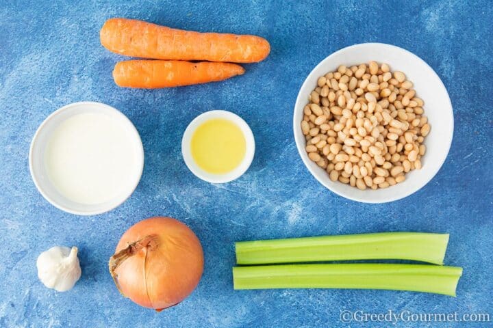 Ingredients for navy bean soup.