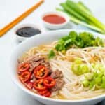 Bowl of Vietnamese oxtail pho