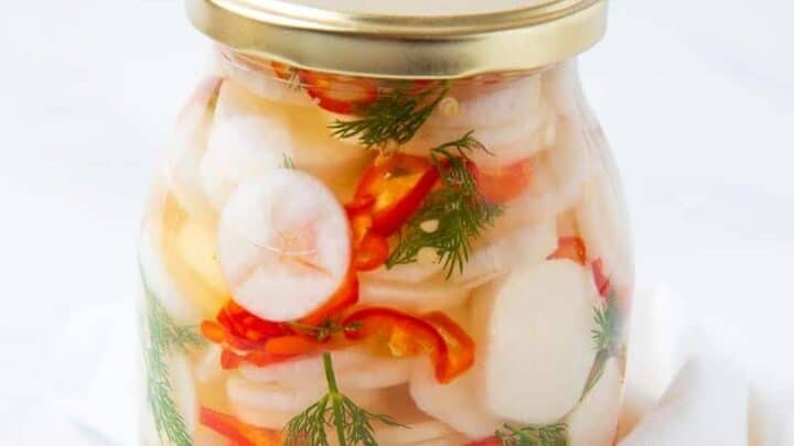 pickled daikon radish.