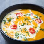 Close up of Slow Cooker Sweet Potato Soup