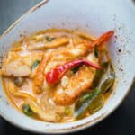 Finished Tom Yum Goong soup recipe