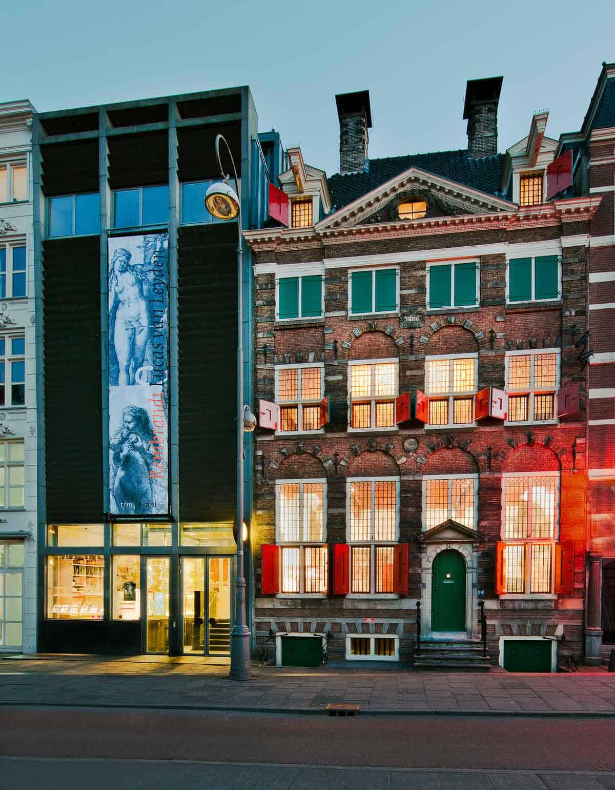 Looking at the Rembrandt House Museum from the street.