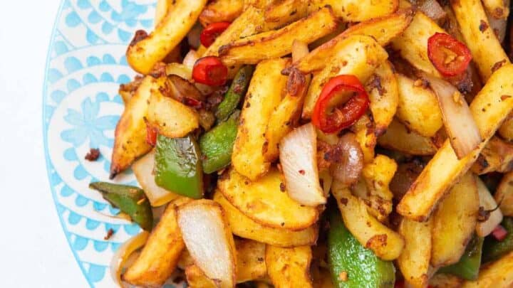 Plate of chinese salt and pepper chips