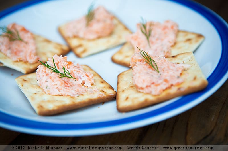 Smoked Salmon Pâté on Crackers Platter