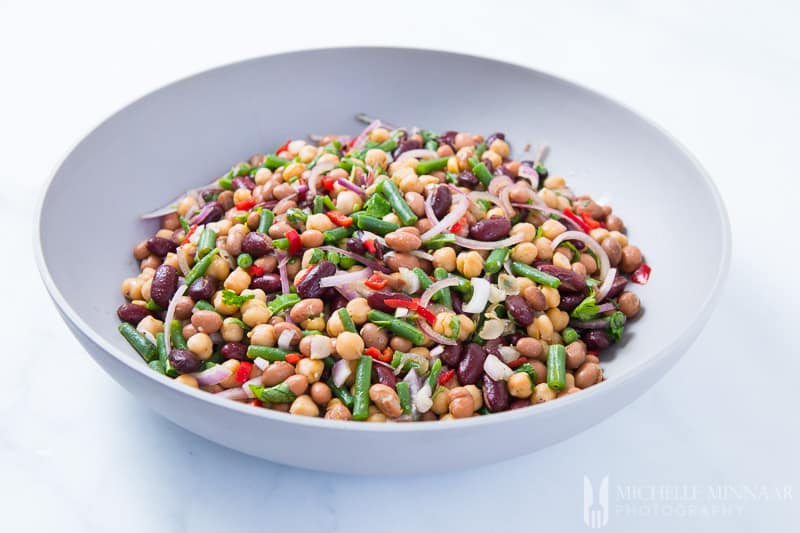 A bowl of 4 bean salad 