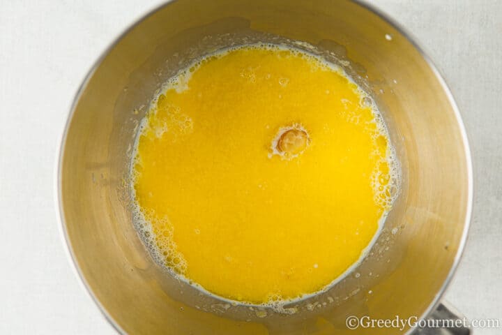 wet ingredients in a bowl.