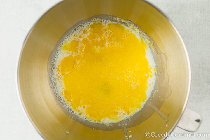 wet ingredients in a bowl.