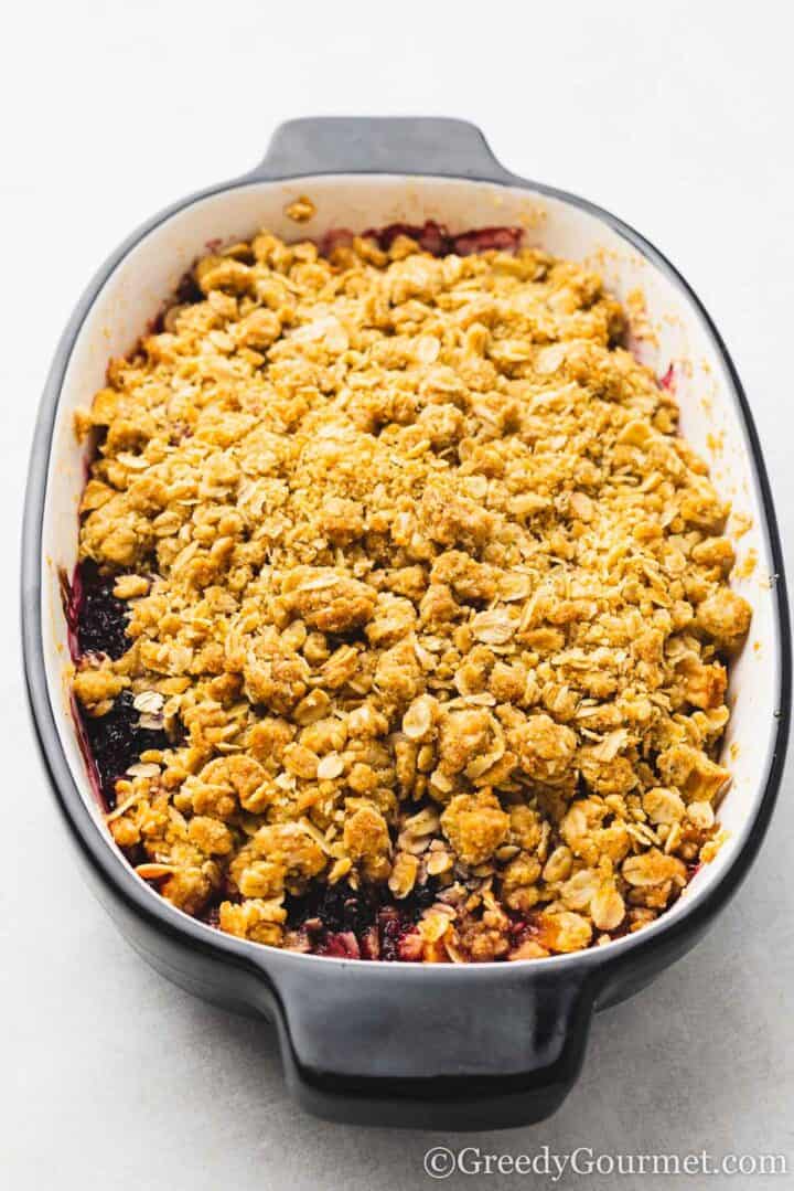 apple and blackberry crumble.