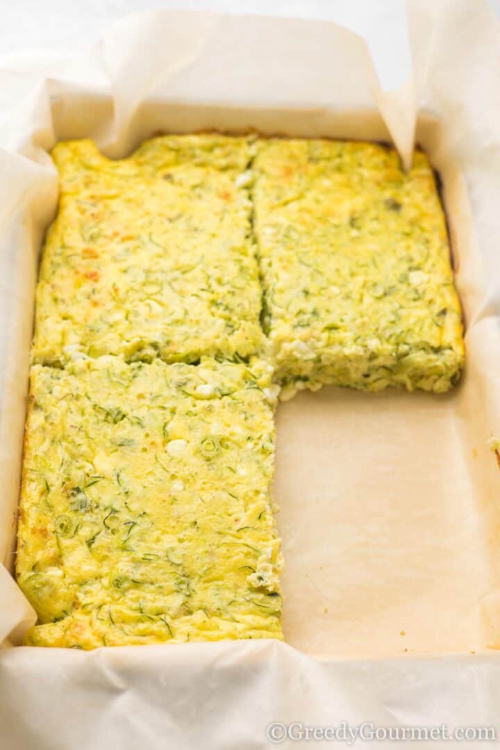 sliced egg bake.